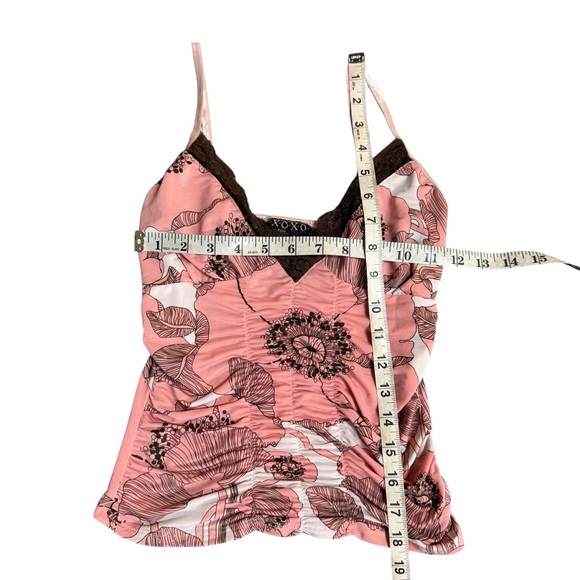 XOXO Y2K Floral Lace Ruched Cami Size XS (Tagged Medium) - Picture 4 of 6